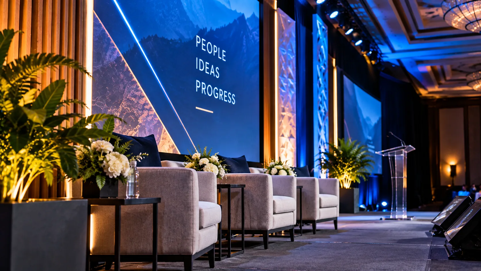 LED wall built into a scenic stage design
